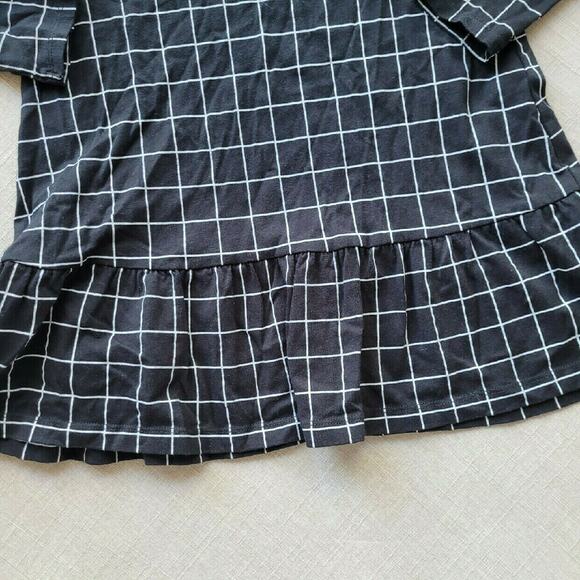 Tea Collection USA Black Window Pane Plaid Printed Ruffle Dress - Picture 4 of 5